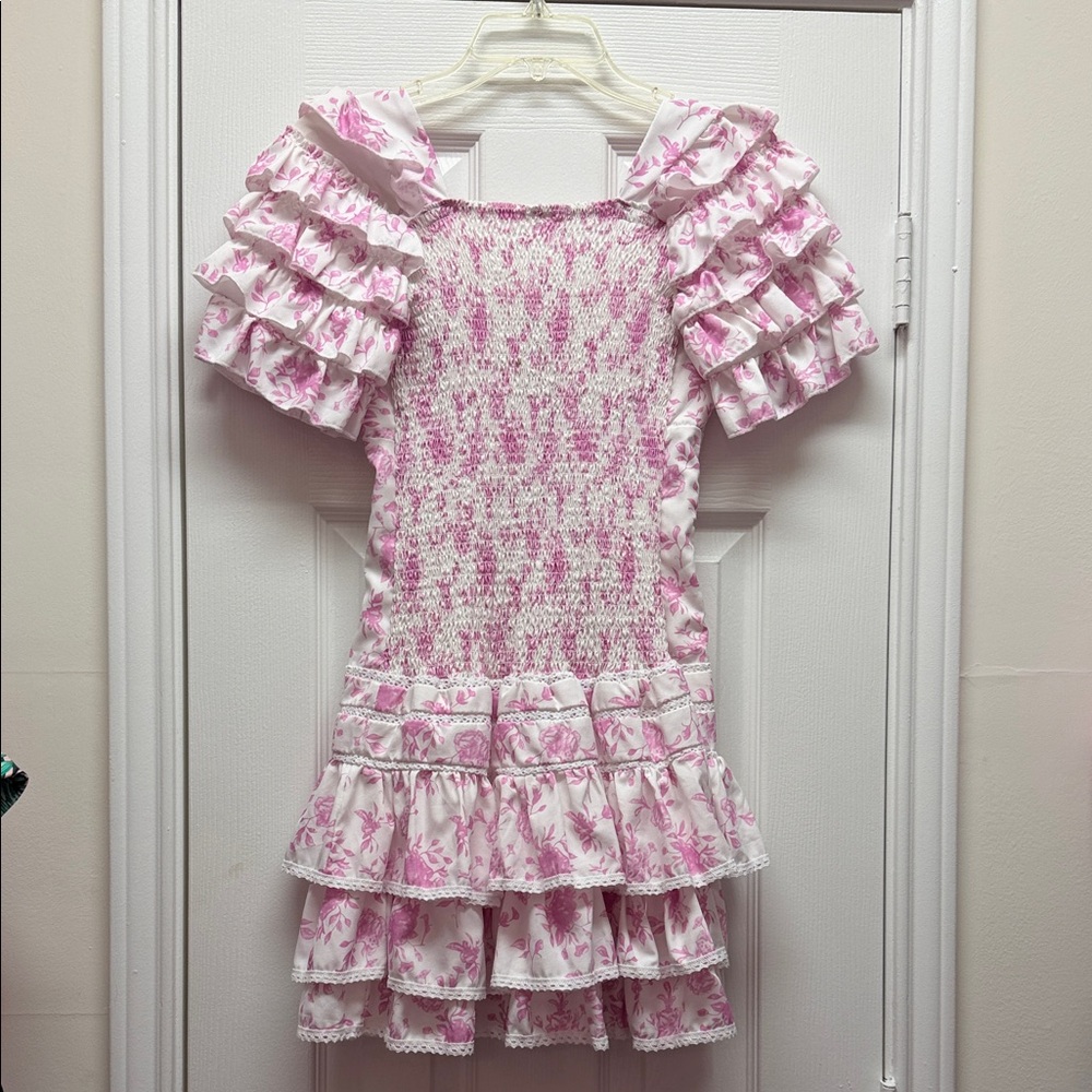 Pink Floral Ruffle Dress - Picture 4 of 5